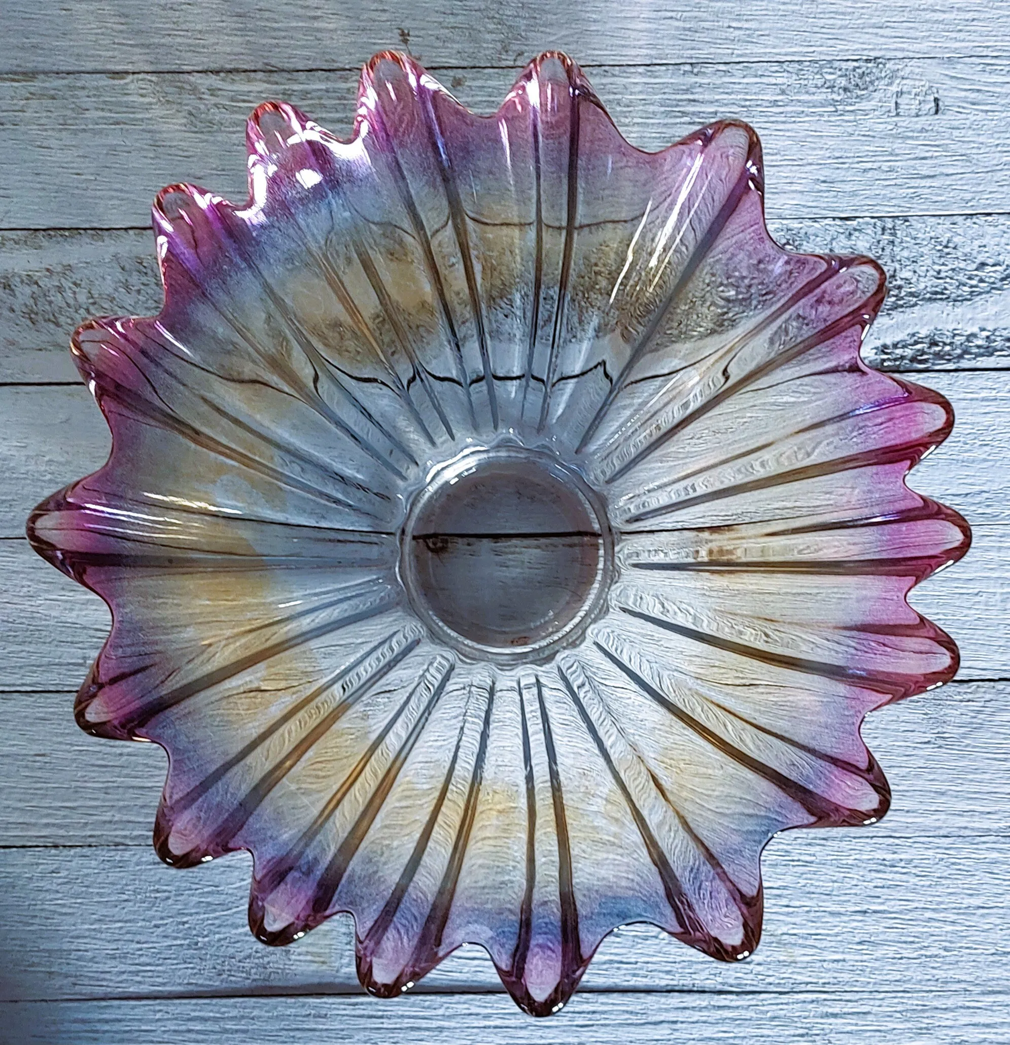  Iridescent Federal Glass Bowl - Marigold Pattern