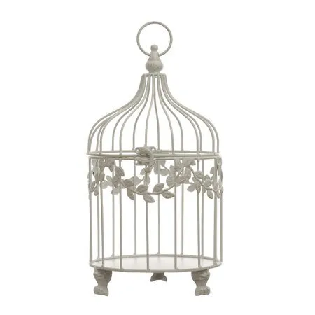 17.5 White tabletop bird cage