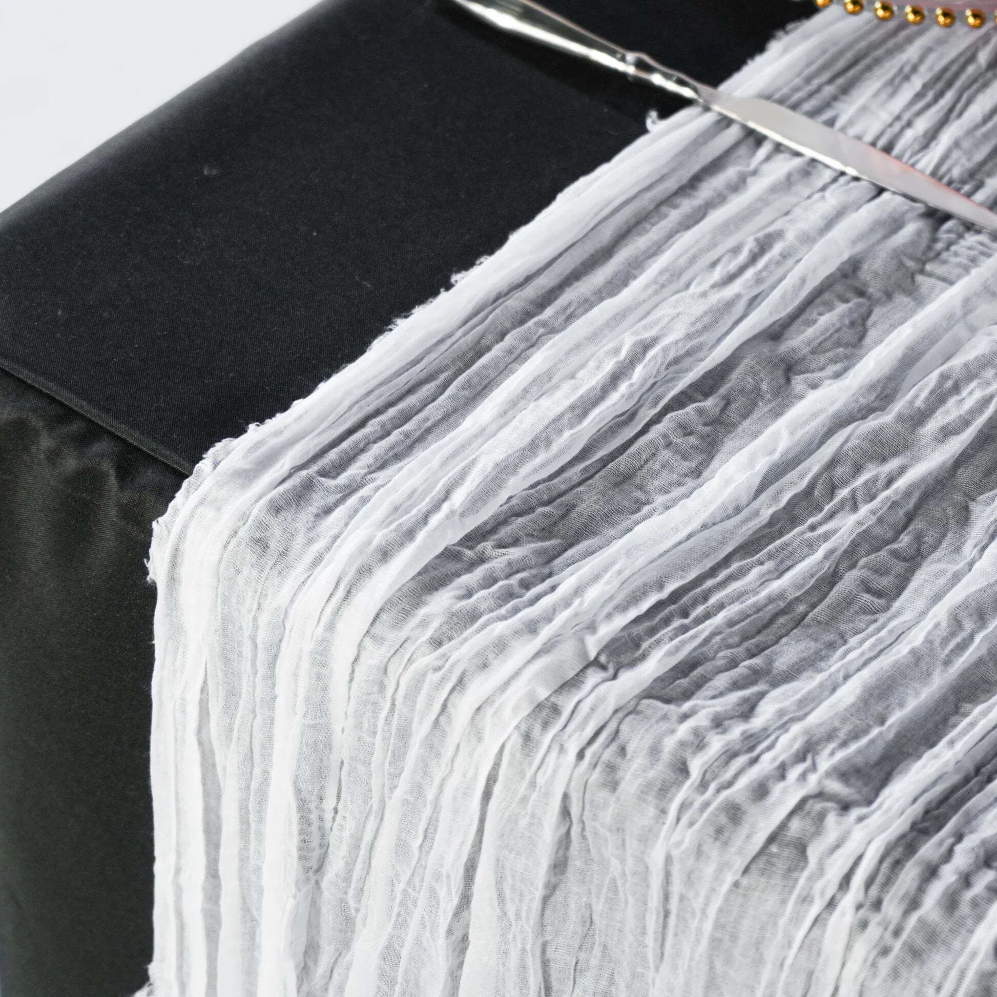 cheese cloth runner dark gray