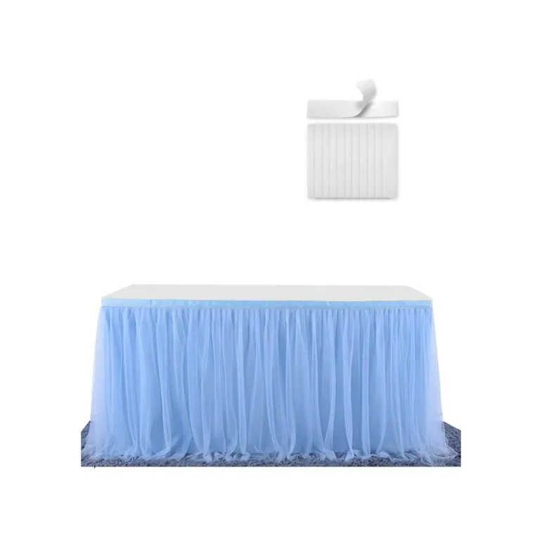 Blue Tulle Table Skirt 
