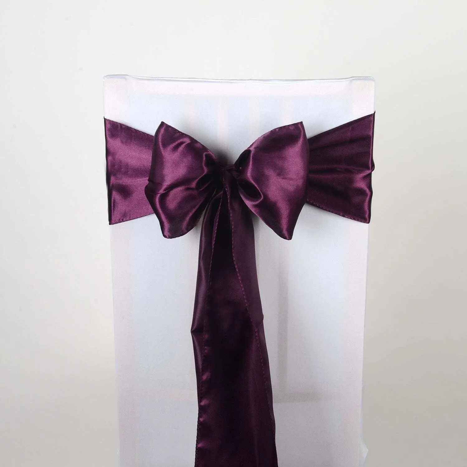 	 6"x106" Eggplant Satin Chair Sash