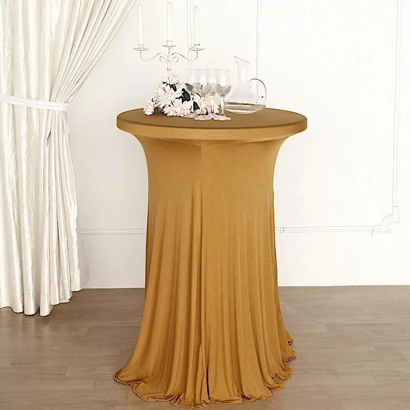 Gold round Spandex Cocktail Table  