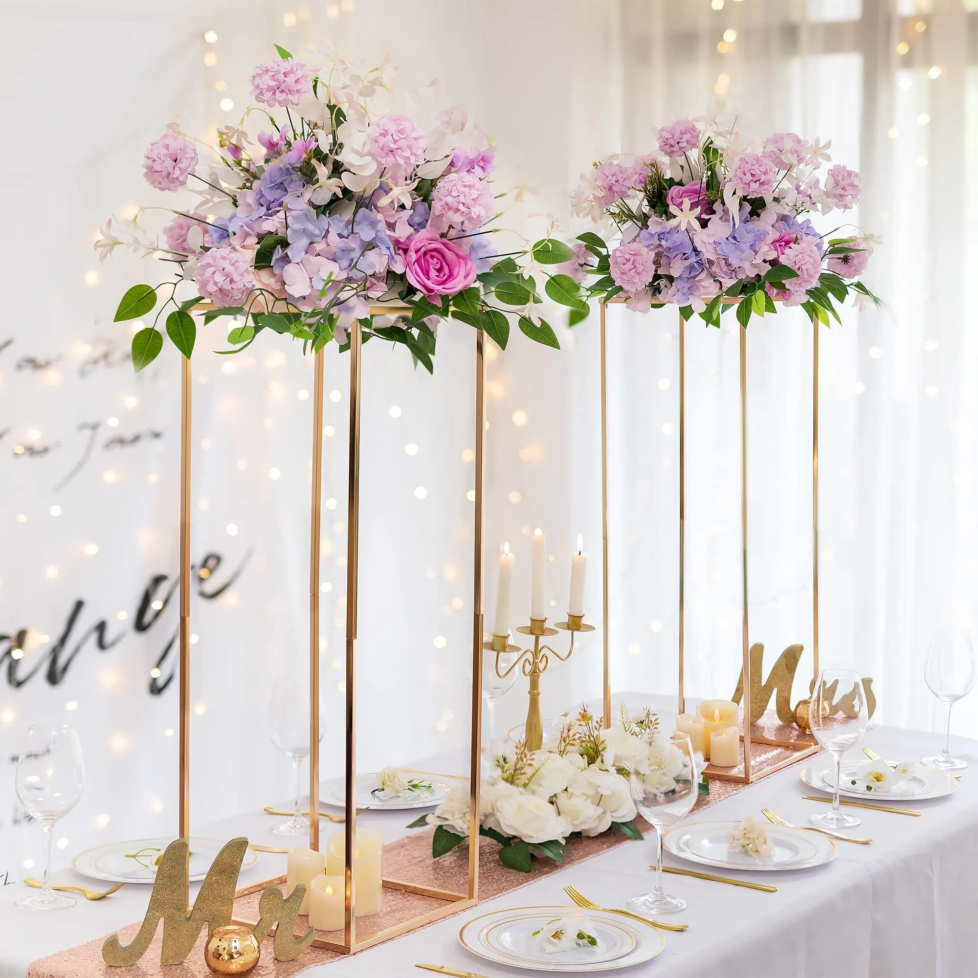 Gold Table tall Centerpiece 