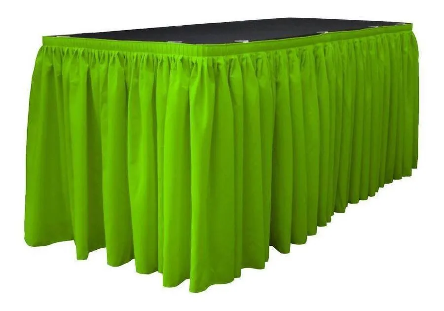 Poly Premier Table Skirting - Apple green 14ft