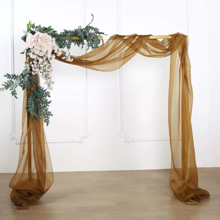 18FT Gold Sheer Organza Wedding Arch Draping