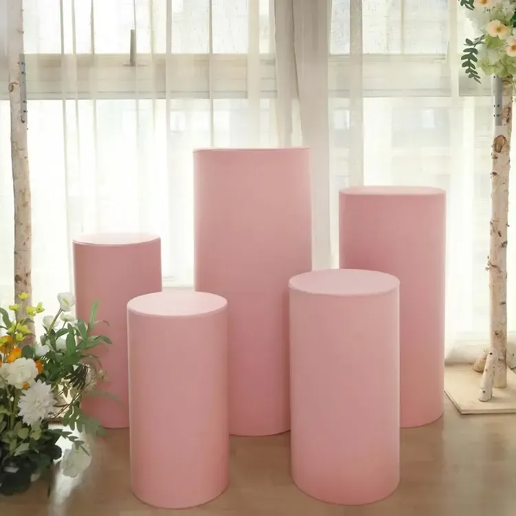 5 Pink Dusty rose Spandex Cylinder pillar prop