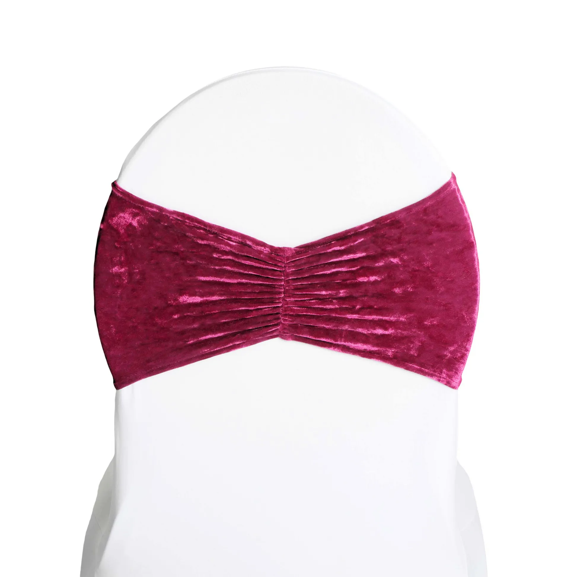 Velvet ruffle stretch chair Burgundy