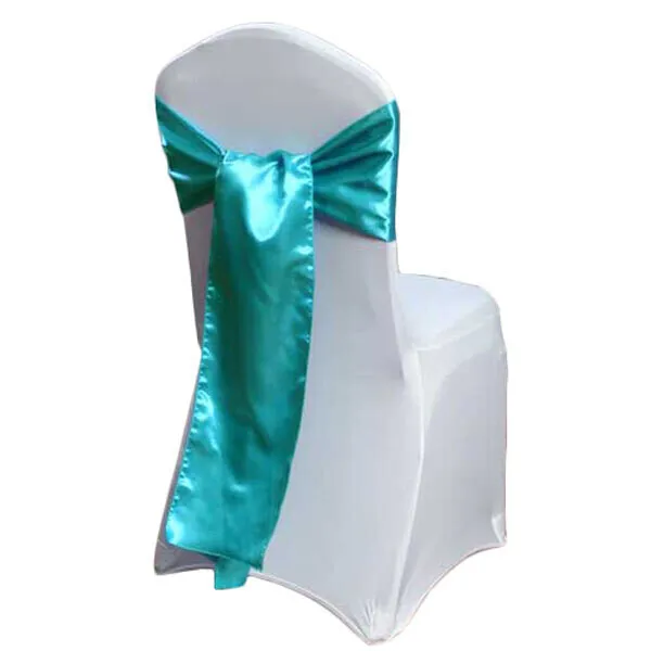 Turquoise Satin Chair Sash 6"x106" 