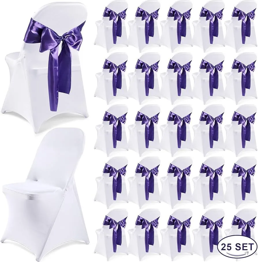  Purple Spandex Stretch Folding Chair Cover