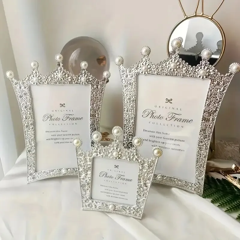 1pc Gorgeous Faux Pearl Photo Frame for Home Decor