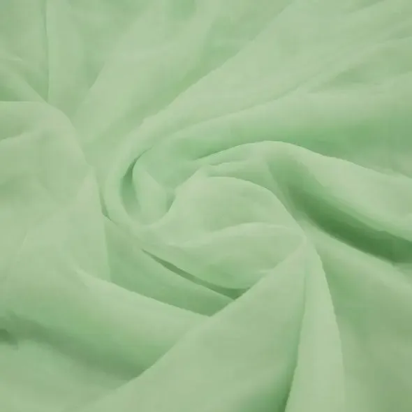 Sheer Voile Flame 8ft H x 118" W Drape/Backdrop Curtain Sage Green