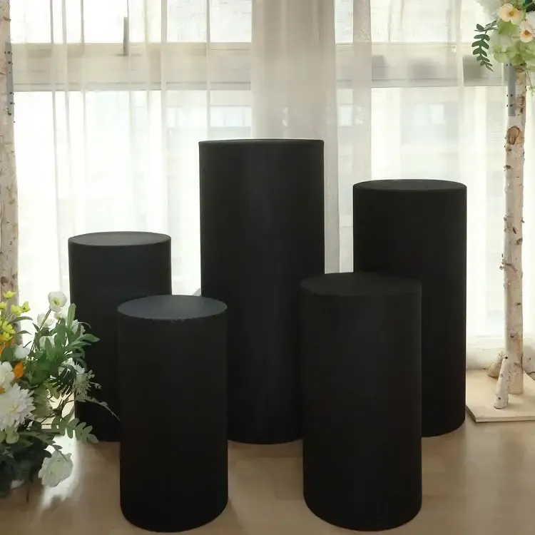 5 Black  spandex cylinder pillar prop