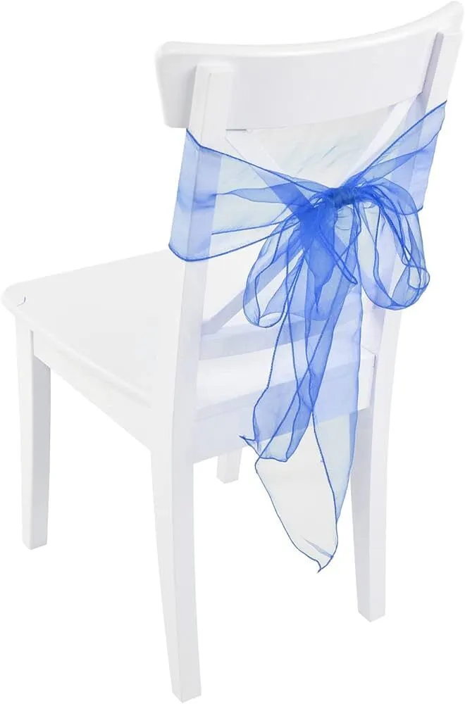 Organza Chair Sash - royal blue
