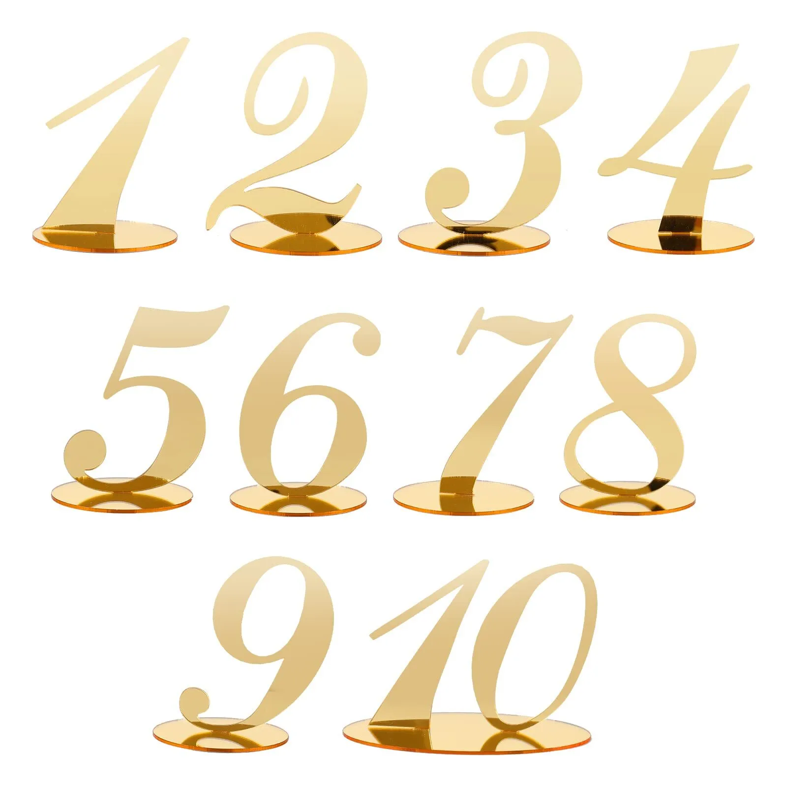 1-20 Table Numbers Table Numbers Gold