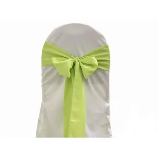 wide satin chair cover apple green