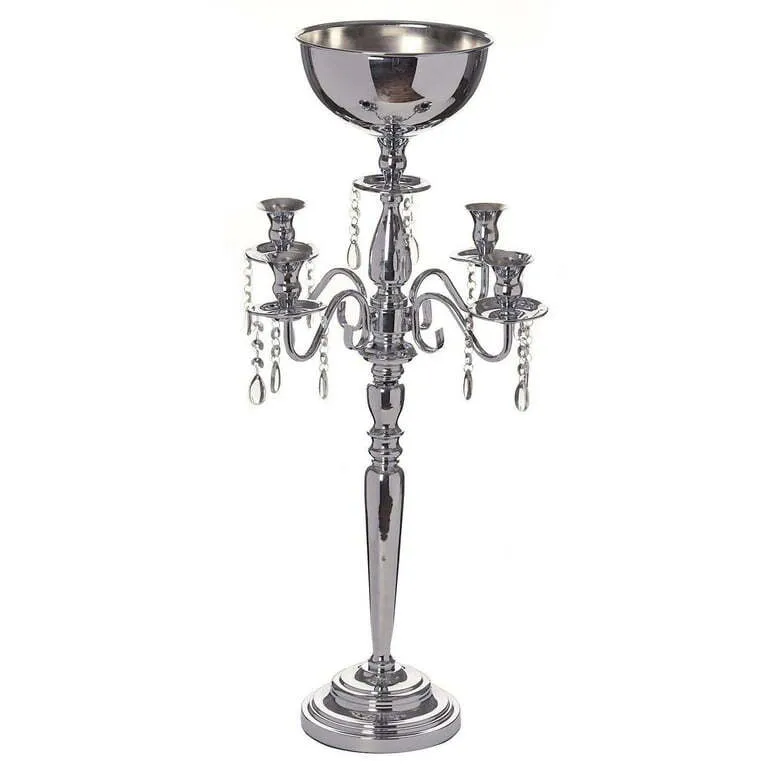 4 ARM CANDELABRA VOTIVE SILVER