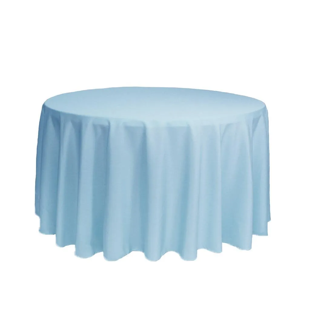 Polyester 108" Round Tablecloth - Baby blue