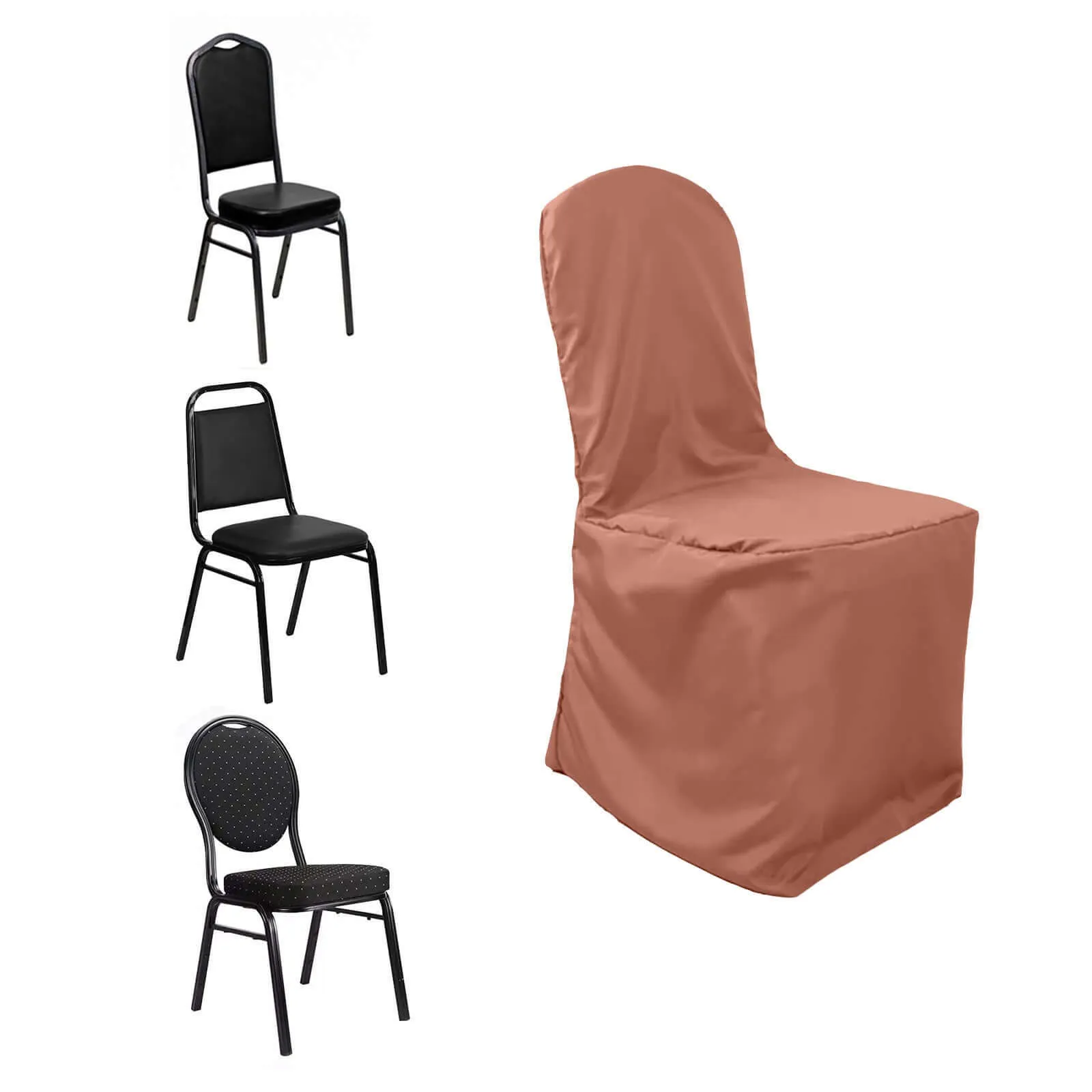 Terracotta Polyester Folding Round Chair Cover