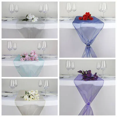 Diamond Snow Organza Table Overlay/Topper 108" Round - Navy Blue × 12