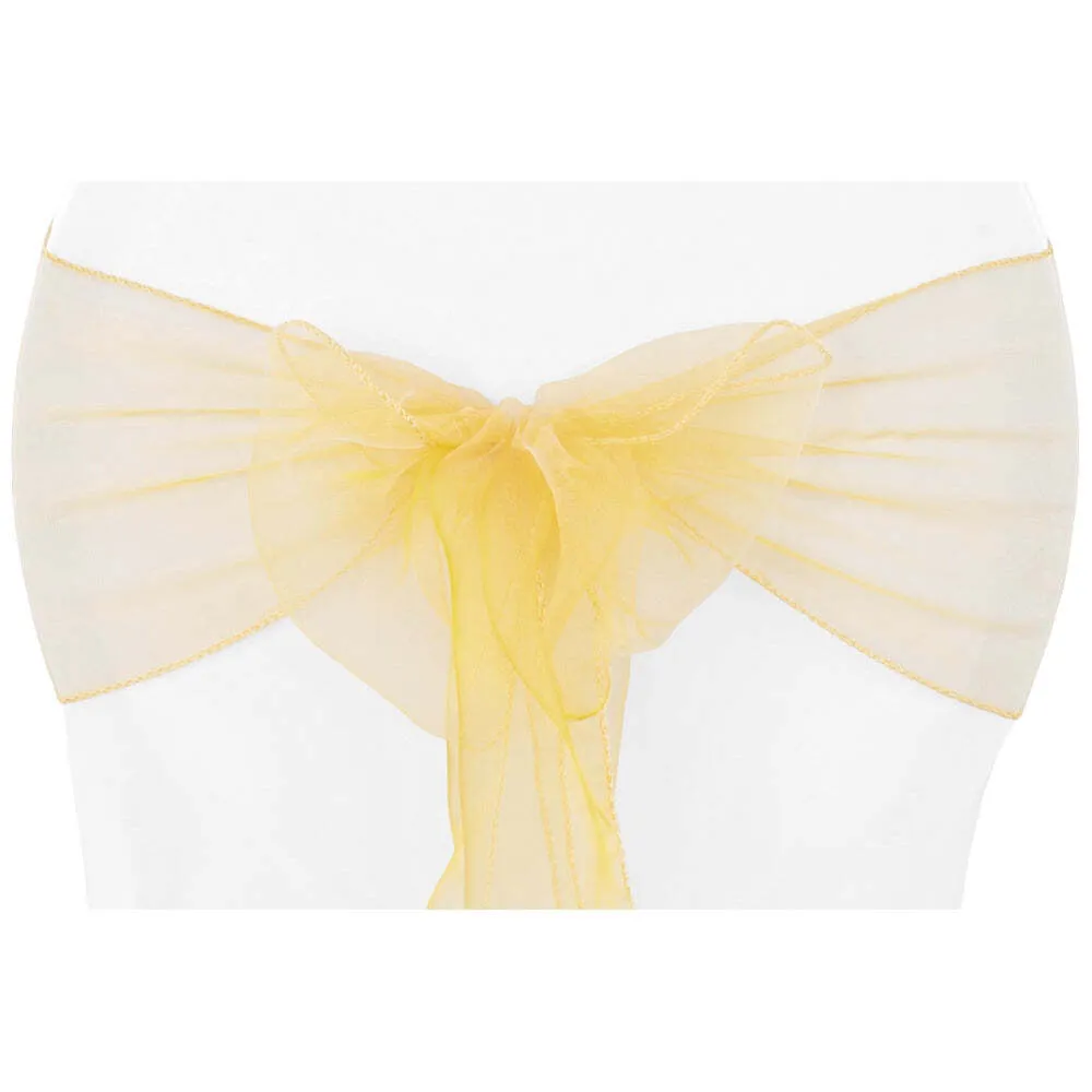 Organza Chair Sash - yellow