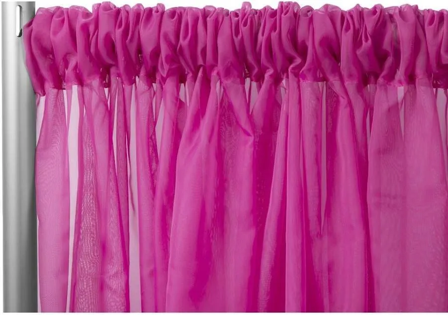 Sheer Voile 8ft H x 118" W drape/backdrop Hot pink