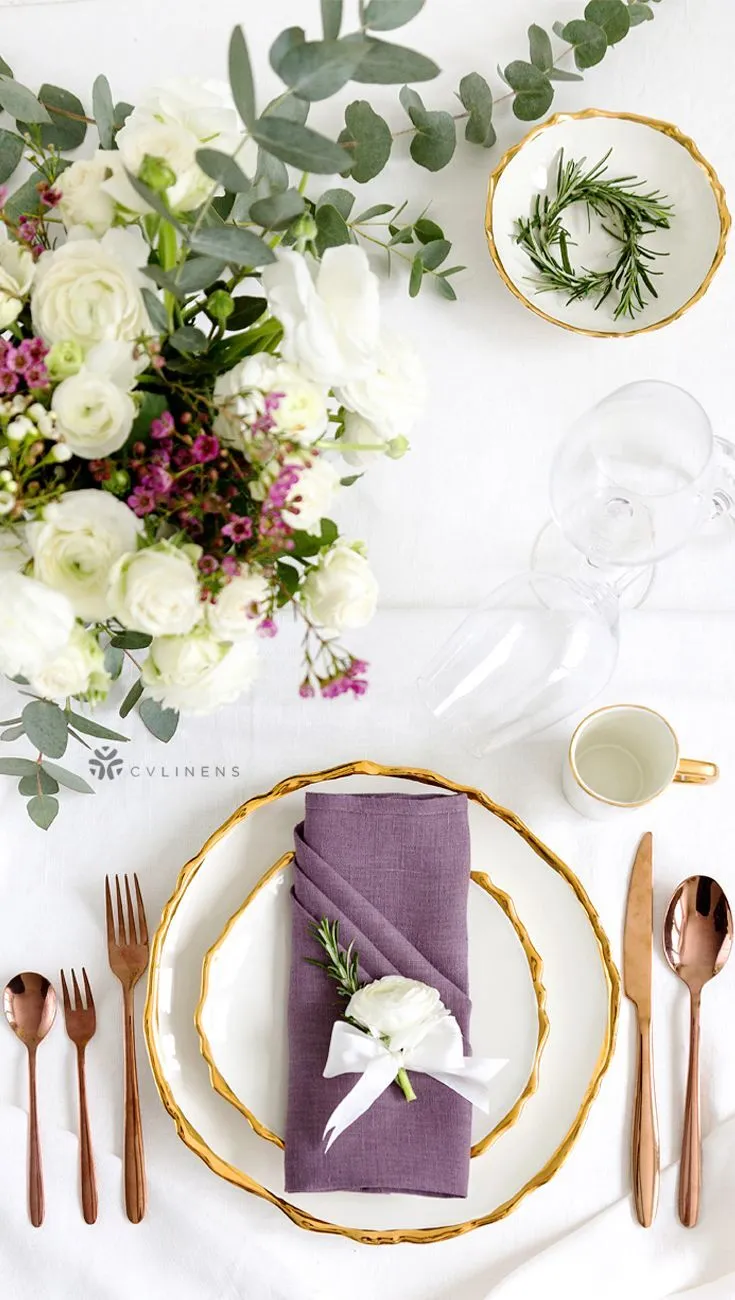 20"x 20" Egg Plant Polyester Linen Napkins