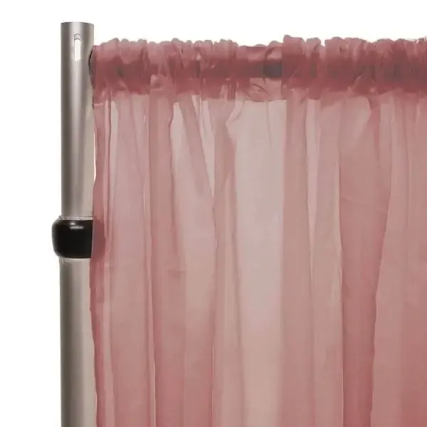 Sheer Voile 8ft H x 118" W drape/backdrop Dusty rose
