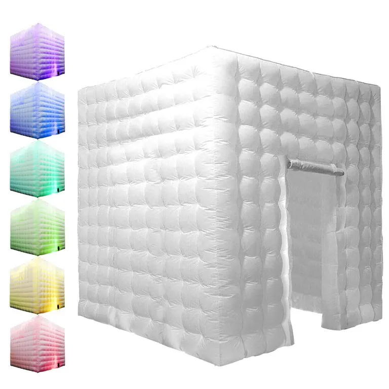 Portable Inflatable Photo Booth Enclosure (White, Two Doors, 8.2x8.2x8.2ft), inflatable