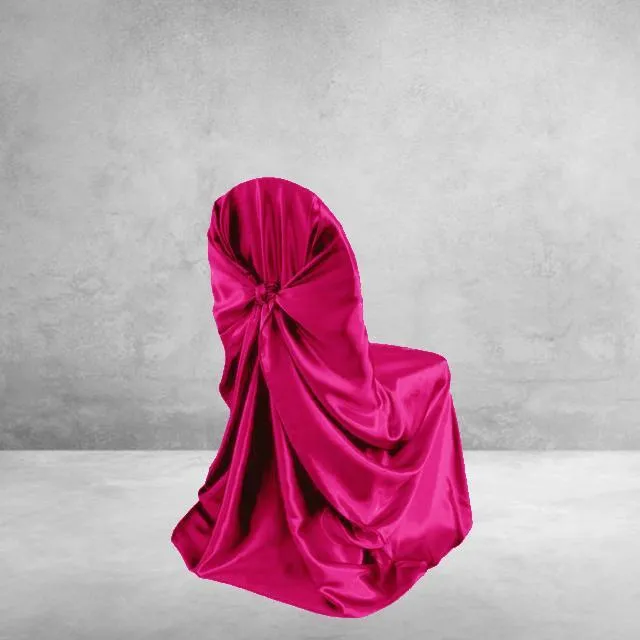 Universal satin tie chair cover Fuchsia