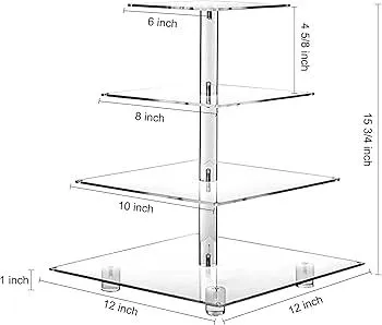  5 Tier Acrylic Cupcake Display Stand LED - Pink