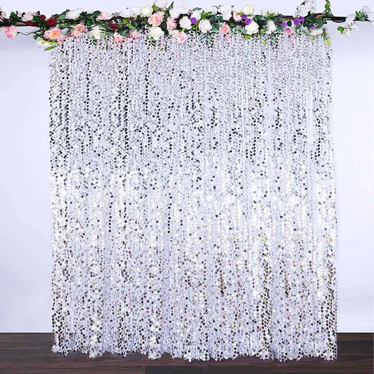  8Ft x 8Ft Silver Big Payette Sequin Curtains