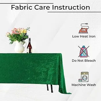 Velvet emerald green rectangular tablecloths