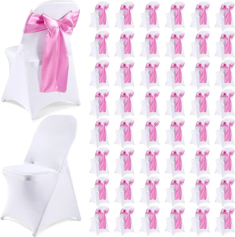  Pink Spandex Stretch Folding Chair Cover