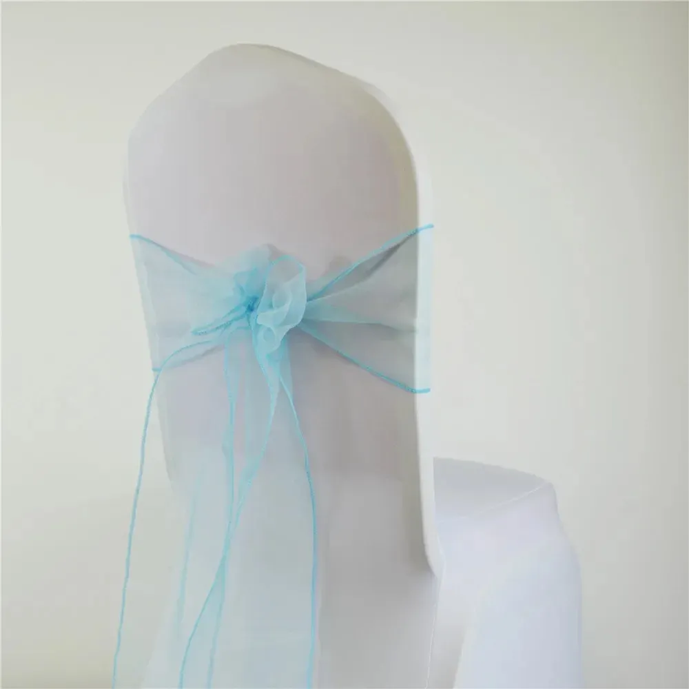 Organza Chair Sash - aqua blue