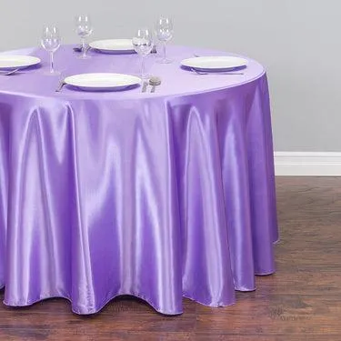 Satin  Round 108" Tablecloth - Lavender