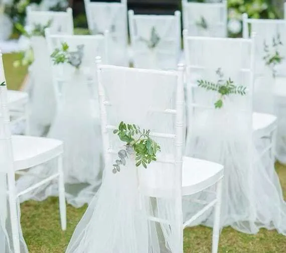 Organza Chair Sash - white