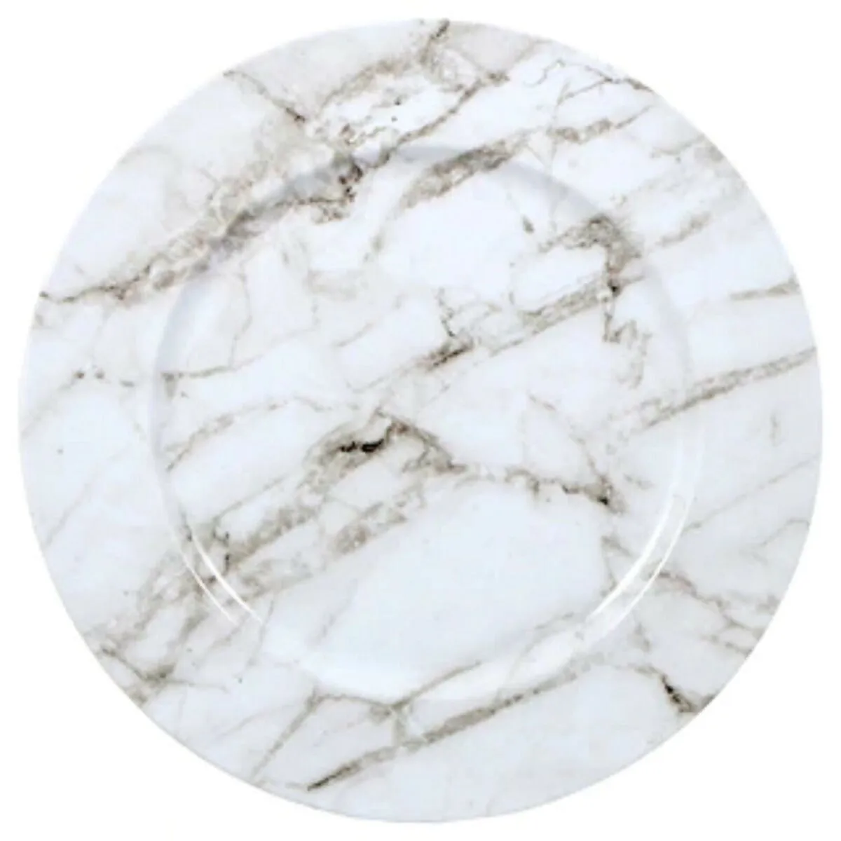	 Marble-Look Melamine Charger Plates, 13 in.