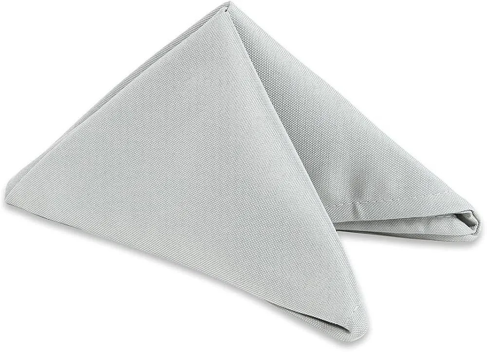	17"x17" Silver Polyester Linen Napkins