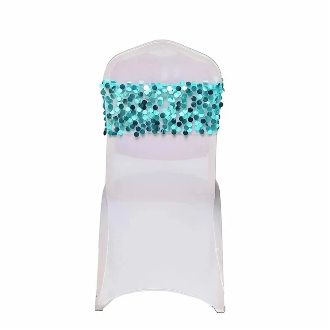 Turquoise Payette Sequin Chair Sashes