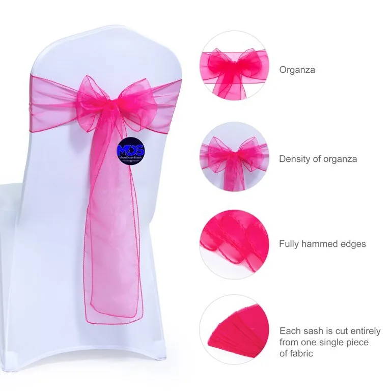 Organza Chair Sash - magenta