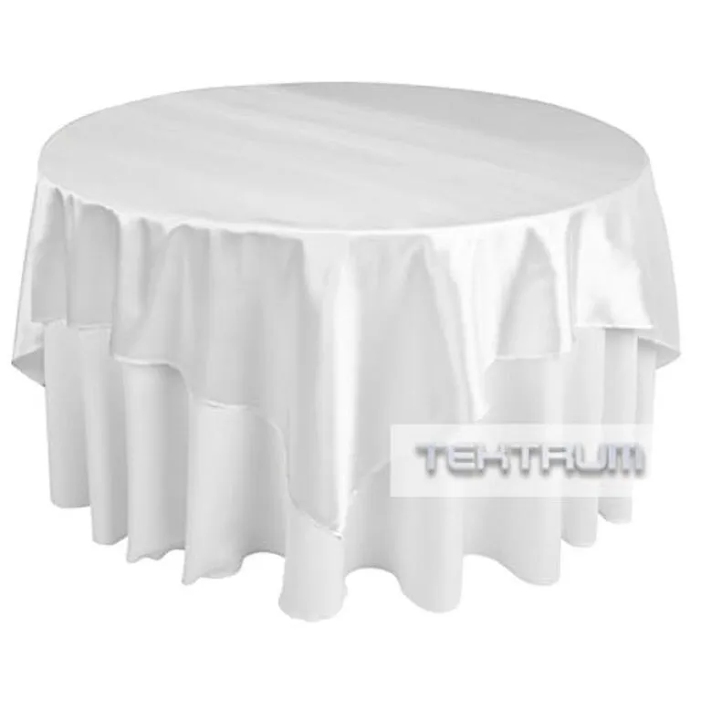 Satin Table Overlay White / 60" x 60"