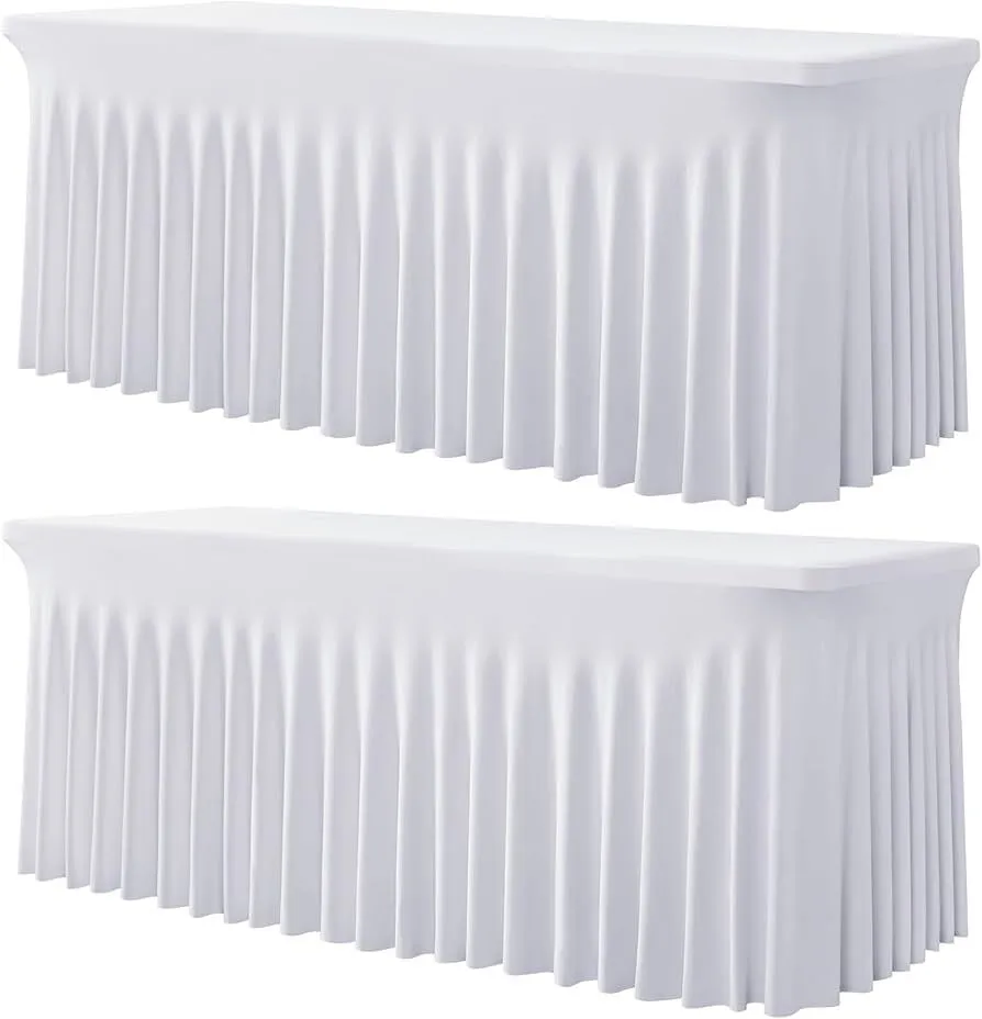 Wavy Spandex Table Cover 6ft Rectangular Black