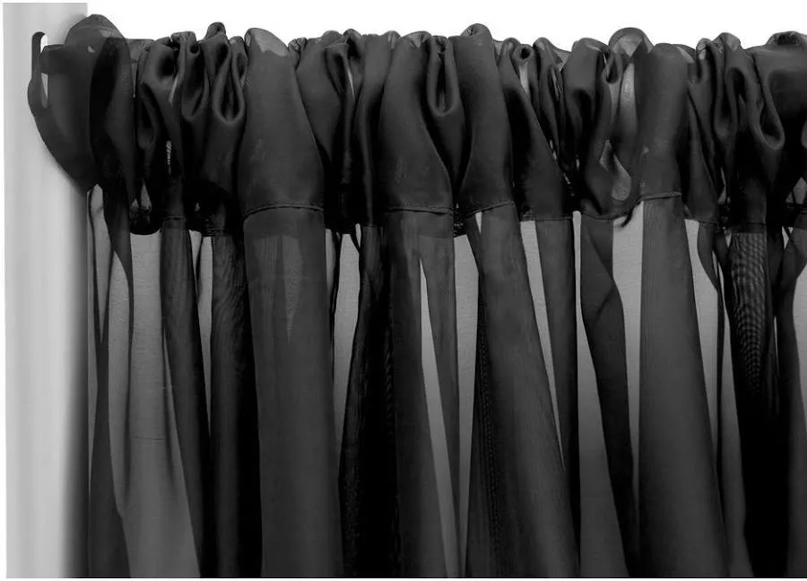 Sheer Voile 8ft H x 118" W drape/backdrop Black