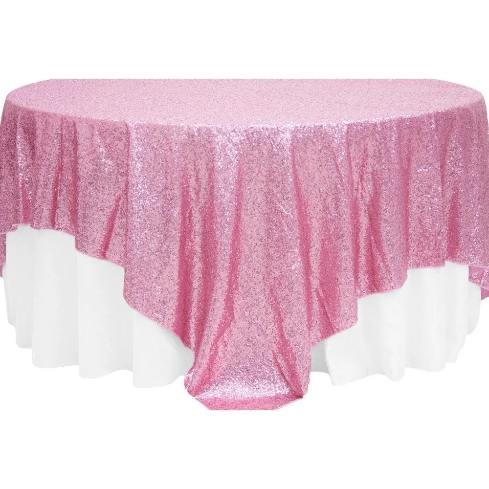 	 60" x 60" Hot pink Sequin Square Overlay