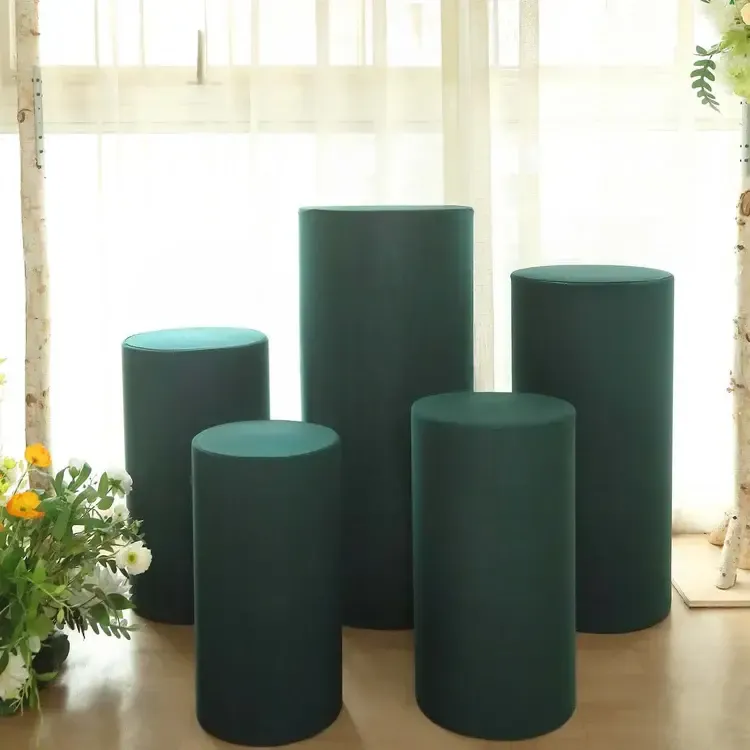 5 Hunter Green spandex cylinder pillar prop