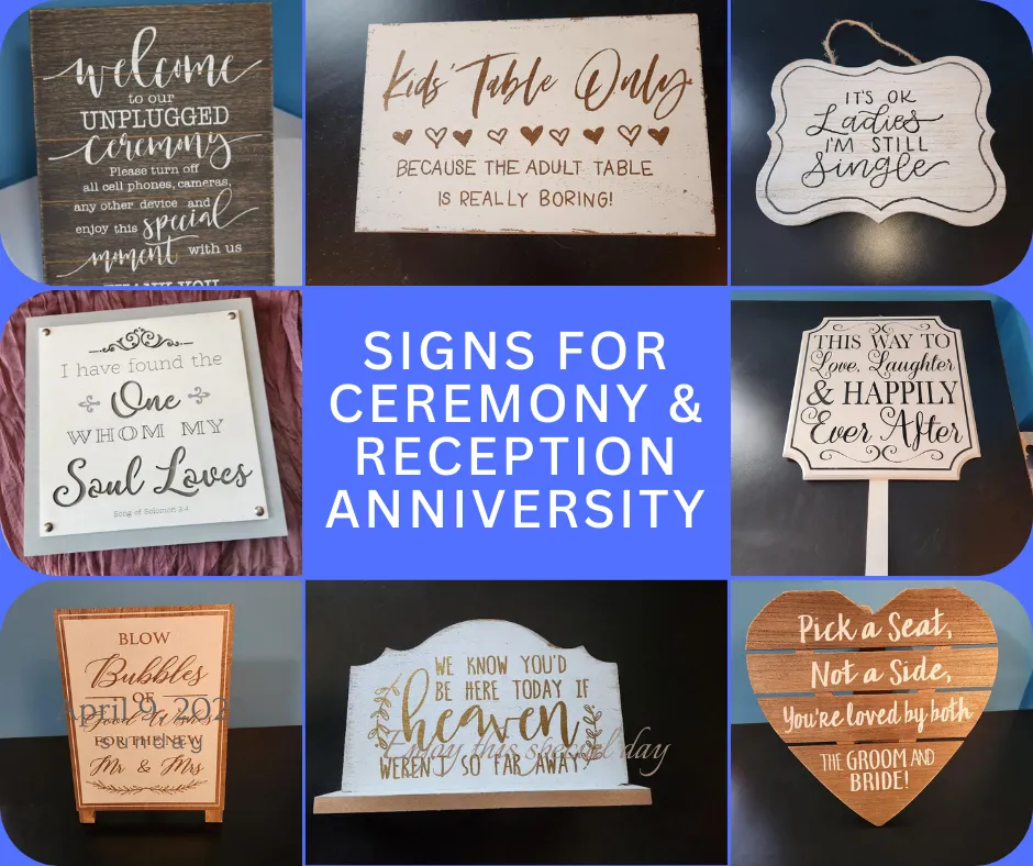 Signage Ceremony & Reception, Vow Renewals & Anniversary Parties