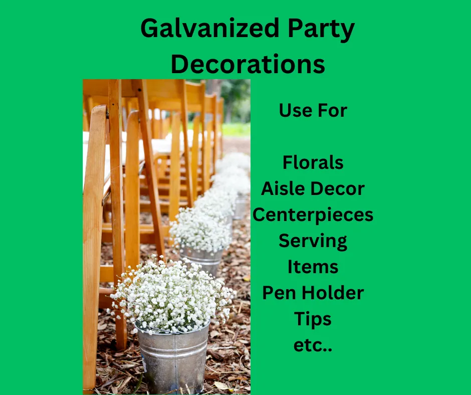 Galvanized Party Decorations Rentals