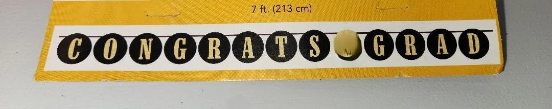 Black & Gold Glitter Congrats Grad Banner