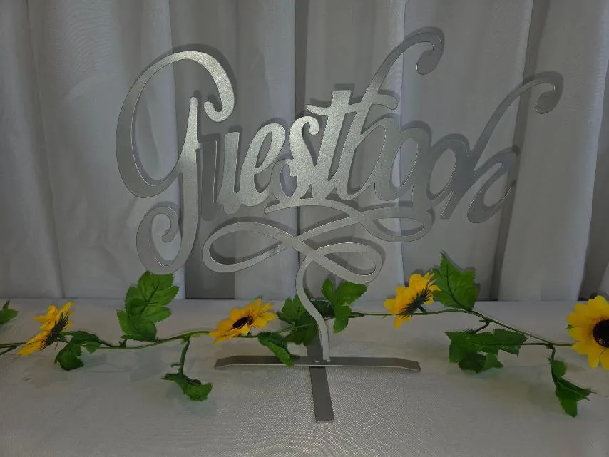 Silver Metal Guestbook Sign