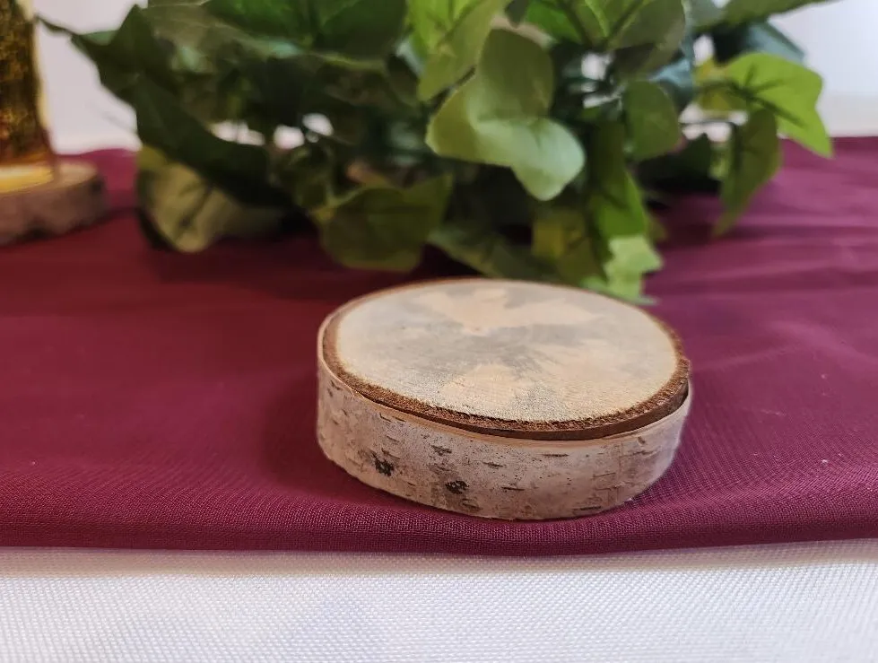 Birch Wooden Round Slice Small  Votive Size Real Wood  (QTY 28)